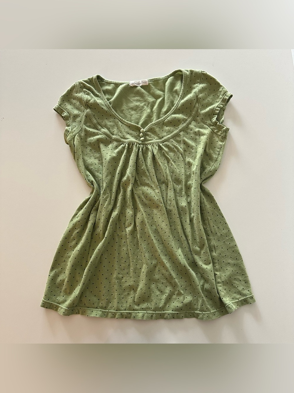 Vintage Y2K Aeropostale Green Polka Dot Babydoll Tee Short Sleeve M 

Good used